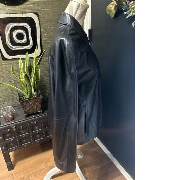 VINTAGE MENS DKNY DONNA KAREN NEW YORK LEATHER JACKET SIZE L FANTASTIC CONDITION - Picture 5 of 8